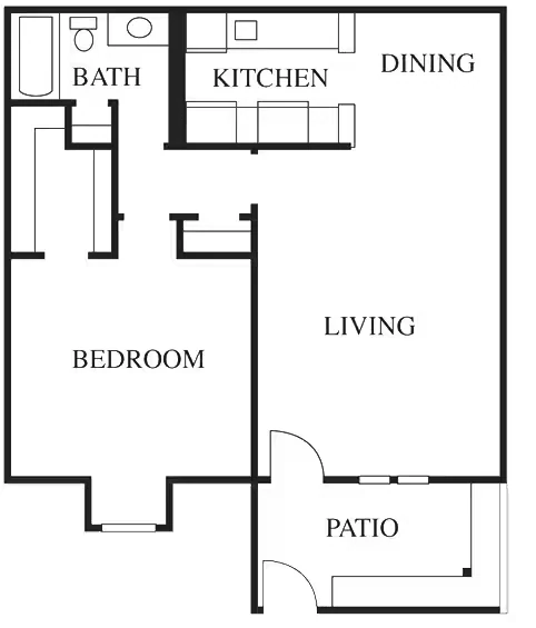 A3- 1 Bedroom 039 floor plan
